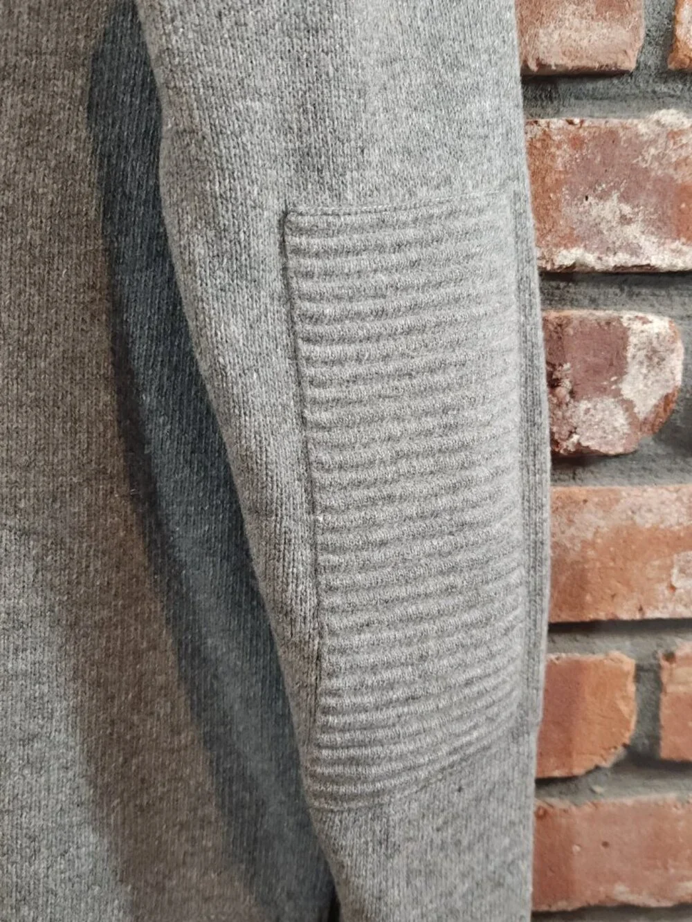 Bonobos Slim Fit Crewneck Elbow Patch Sweater in Gray Wool Linen Blend Men's L